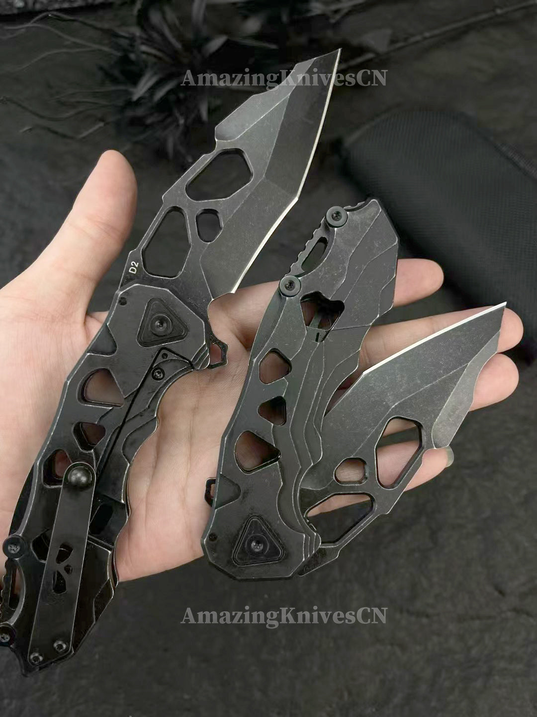 D2 Pocket Knife Folding Knife Tactical Rescue Survival Flipper Bushcraft Hunting - AK-HT0986