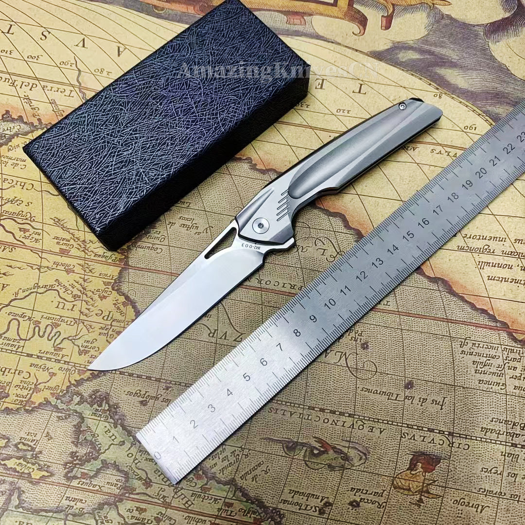 M42 High Speed Steel Pocket Knife Flipper Japanese 420J2 Steel Ball Bearing - AK-HT0989