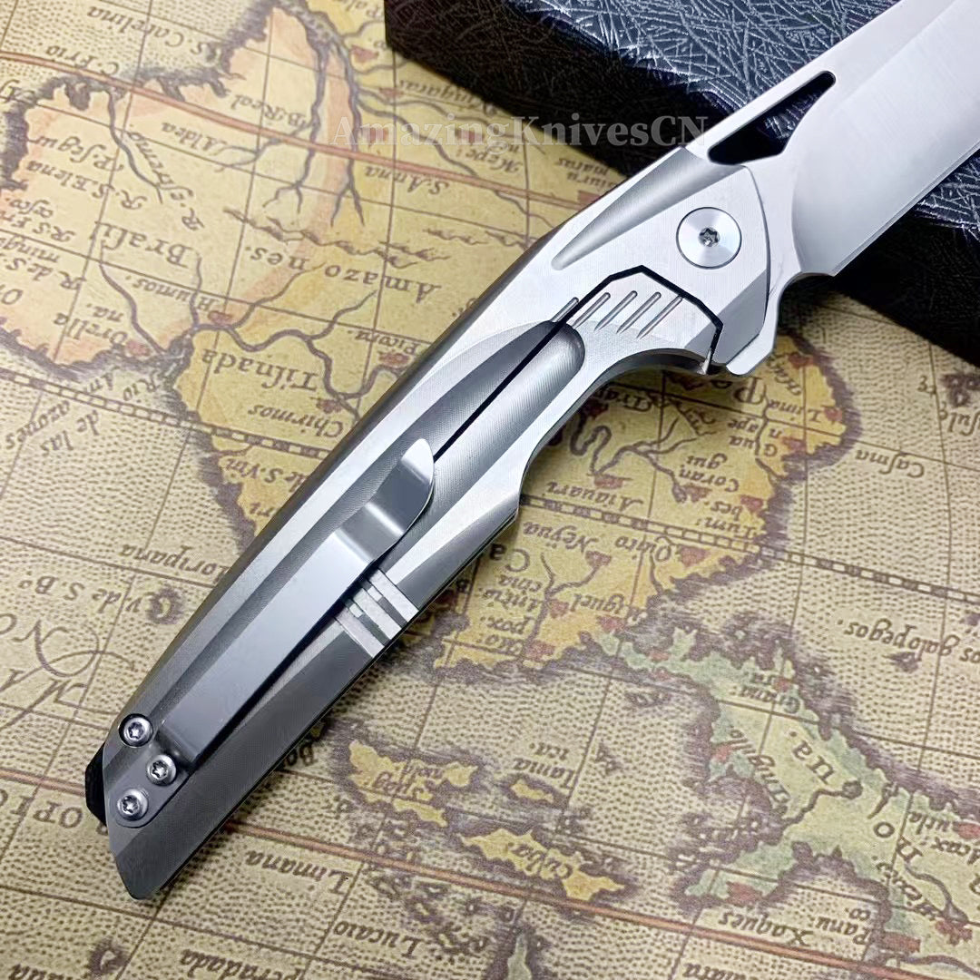 M42 High Speed Steel Pocket Knife Flipper Japanese 420J2 Steel Ball Bearing - AK-HT0989