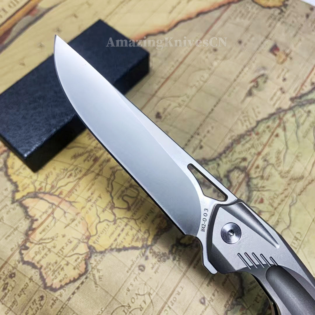 M42 High Speed Steel Pocket Knife Flipper Japanese 420J2 Steel Ball Bearing - AK-HT0989