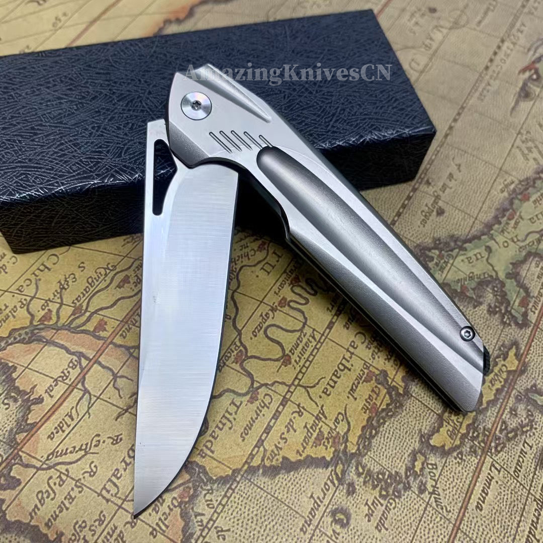 M42 High Speed Steel Pocket Knife Flipper Japanese 420J2 Steel Ball Bearing - AK-HT0989