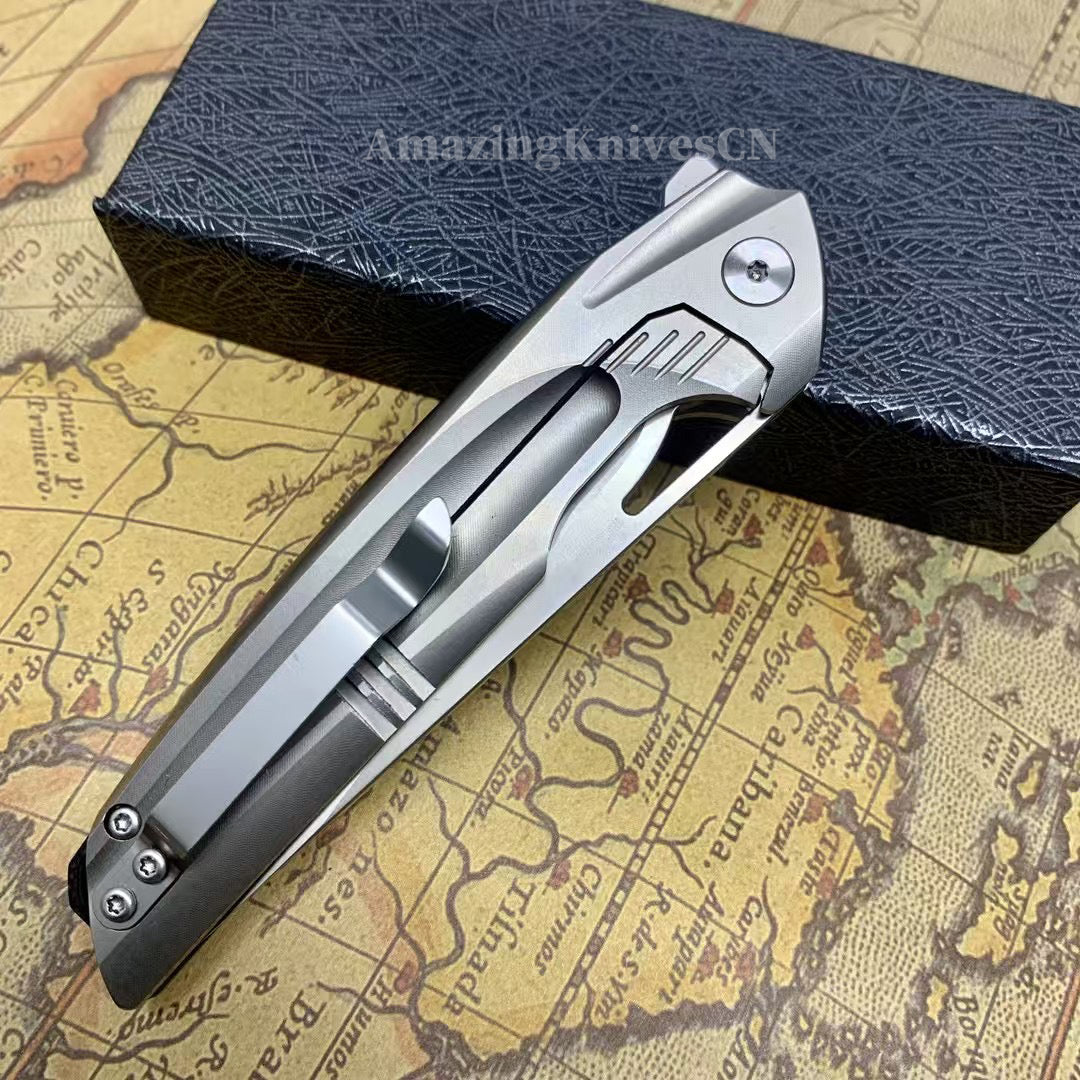 M42 High Speed Steel Pocket Knife Flipper Japanese 420J2 Steel Ball Bearing - AK-HT0989