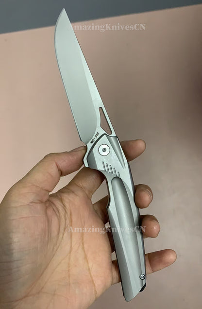 M42 High Speed Steel Pocket Knife Flipper Japanese 420J2 Steel Ball Bearing - AK-HT0989
