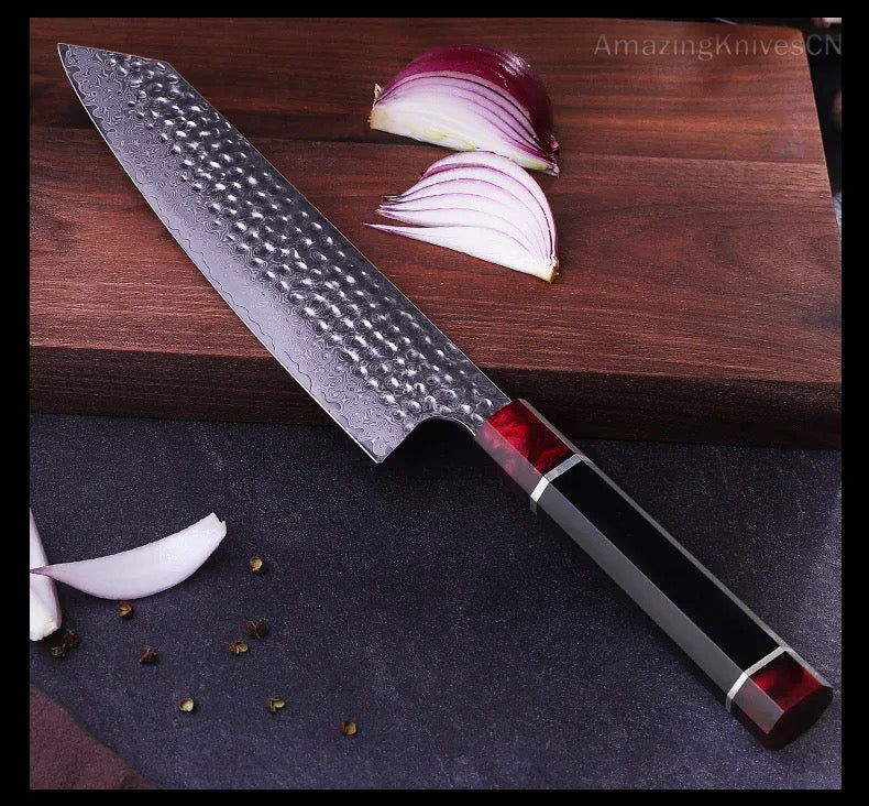 67-Layer Damascus Steel Kithcen Knife Set with Leather Case Amazing Quality -AK-DS0819-S