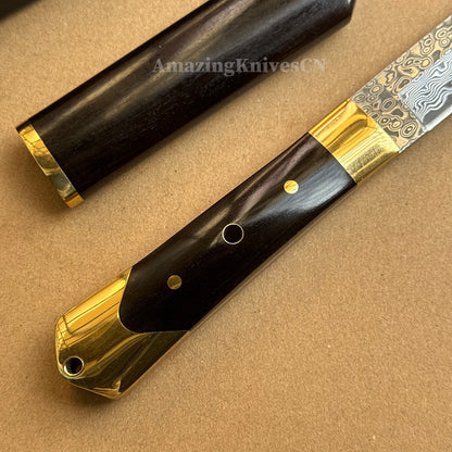 JAPANESE VG10 KATANA DAMASCUS NINJA SAMURAI WARRIOR BUSHIDO - AK-HT0689