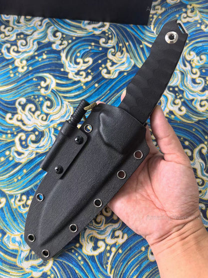 Full Tang Survival Knife Fixed Blade Hunting Knife Bowie Military with Kydex Sheath - AK-HT0893