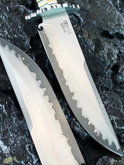 Handmade Japanese SKD-11 Steel Hunting Knife Survival Bowie Knife Full Tang - AK-HT0771