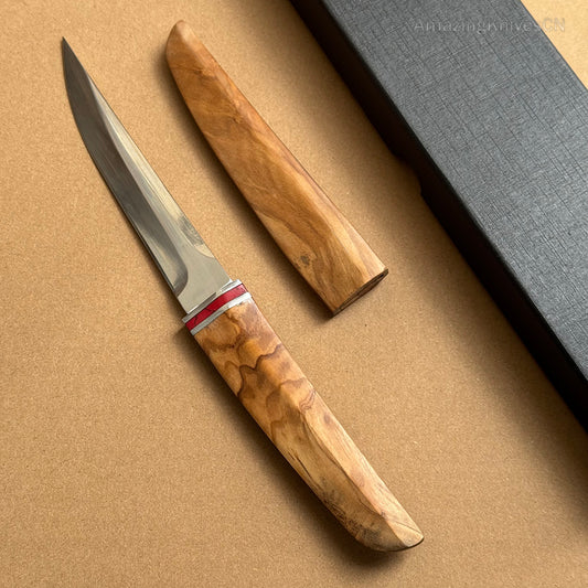 Japanese Style Mini Katana Knife Fixed Blade Hunting Bushcraft Outdoor Wooden Handle -AK-HT0886