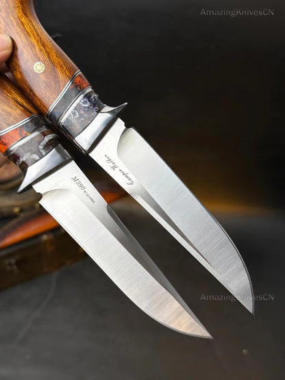 Top-tier M390 Steel Blade Hunting Knife Bowie Survival Knife Desert Ironwood - AK-HT0898