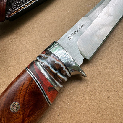 Top-tier M390 Steel Blade Hunting Knife Bowie Survival Knife Desert Ironwood - AK-HT0898