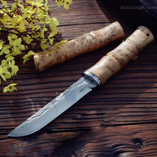 Japanese Style Katana Knife SKD-11 Steel  Ninja Hunting Samurai Warrior Sword Bushido - AK-HT0878