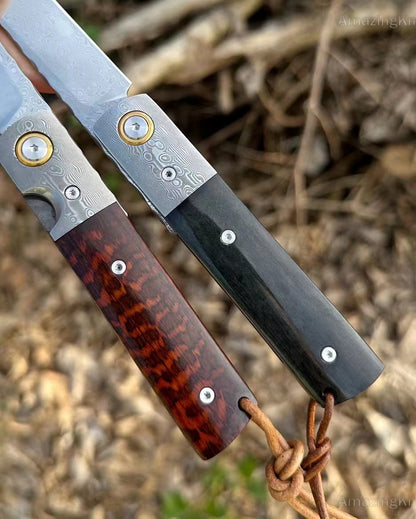 Damascus Steel Pocket Knife Folding Ball Bearings Survival Tanto - AK-HT0849-S