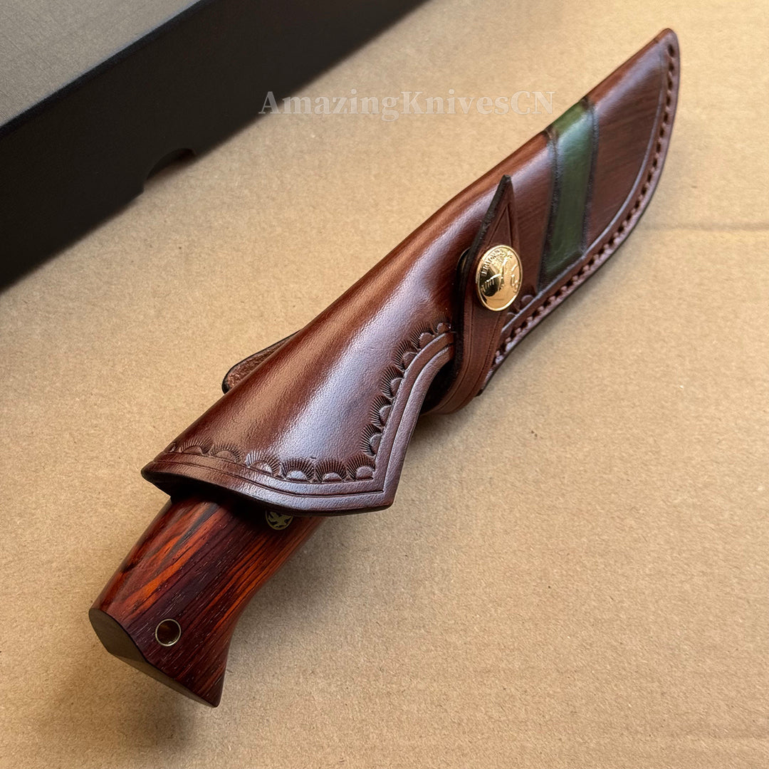 67-Layer Hand-Forged VG10 Damascus Bowie Knife  - AK-HT1053