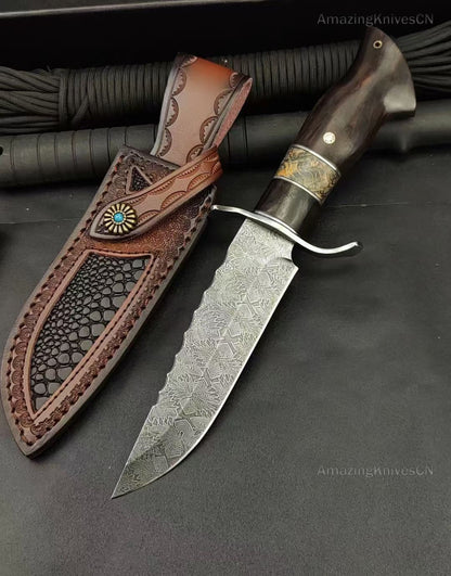 Handcrafted Hunting Knife Bowie Knives Survival Full Tang - AK-HT0952