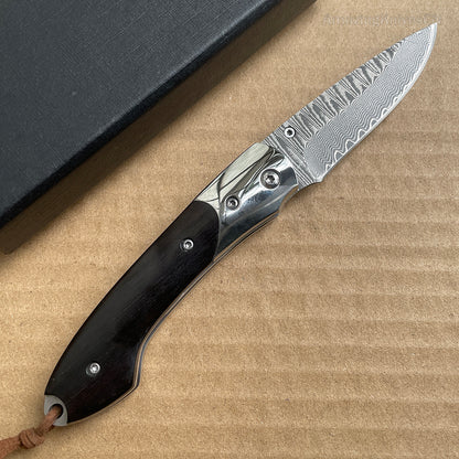 Japanese VG10 Damascus Hunting Knife Folding Pocket Knife-AK-HT0432