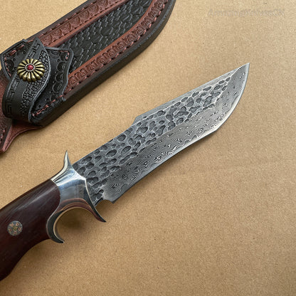 Damascus Hunting Knife Survival Rescue Knife Fixed Blade- AK-HT0649