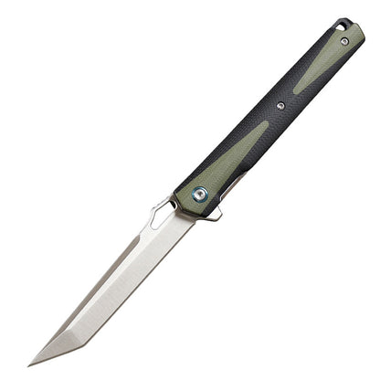 14C28N Steel Pocket Knife G10 Handle Tanto Point Flipper EDC - AK-HT0996
