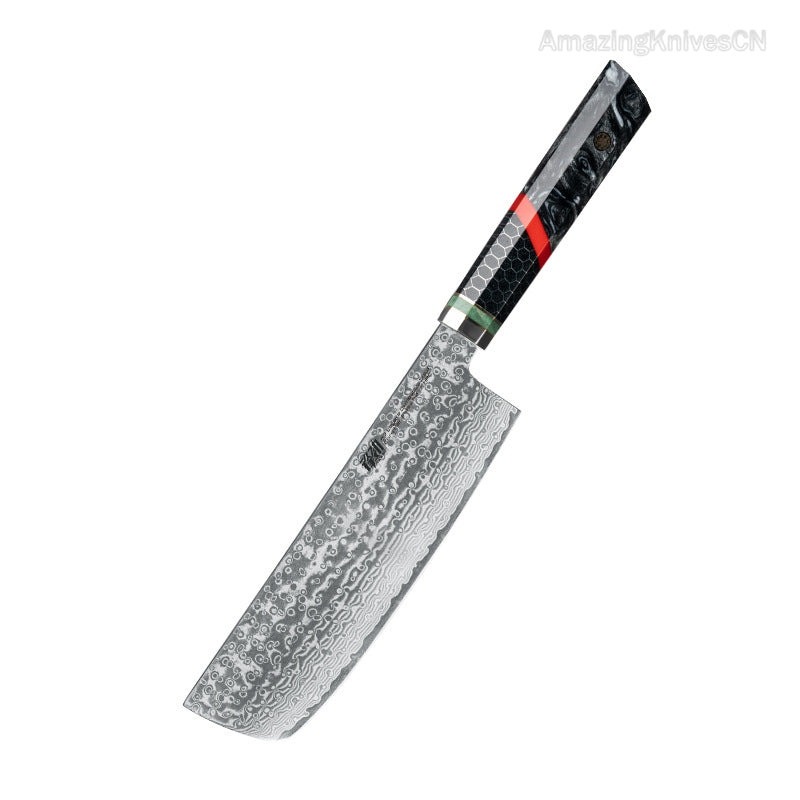 67-Layer Damascus Steel Kithcen Knife with Leather Case Amazing Quality - AK-DS0937