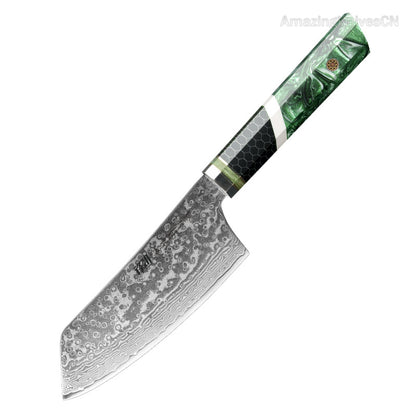 67-Layer Damascus Steel Kithcen Knife with Leather Case Amazing Quality - AK-DS0937