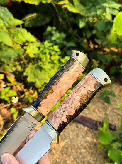 Handcrafted Japanese SKD-11 Steel Hunting Knife Full Tang  - AK-HT1047
