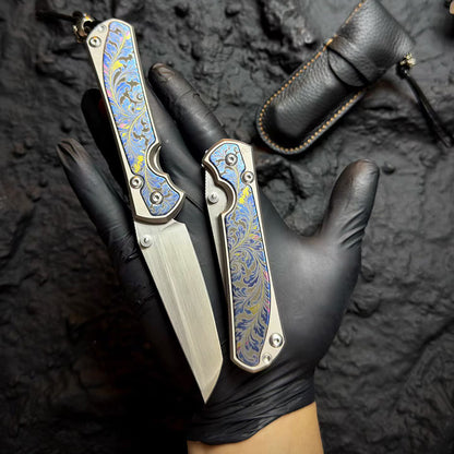 Handcrafted M390 Folding Knife – Titanium Handle - AK-HT1066