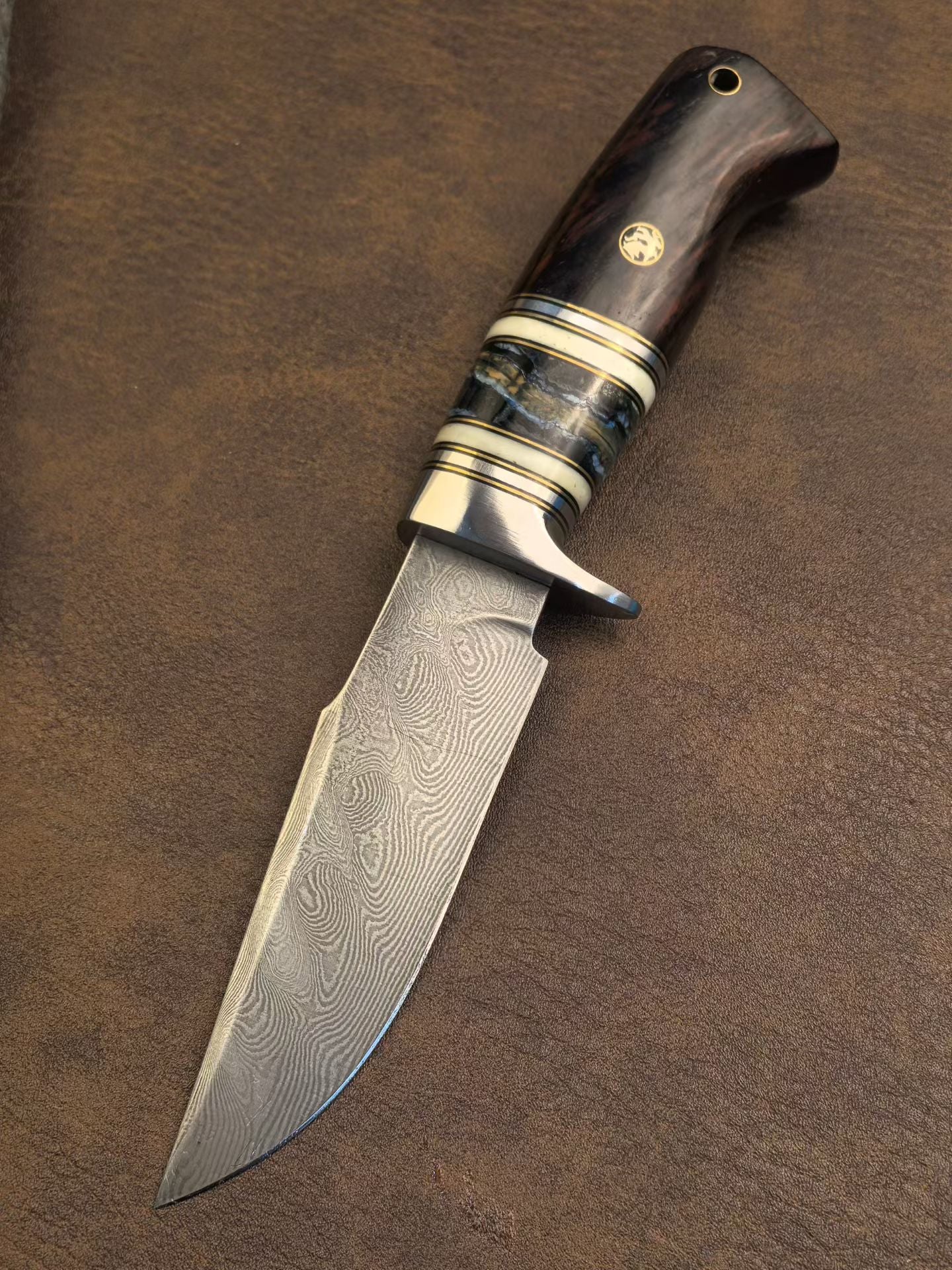 Handcrafted Damascus Steel Bowie Knife - AK-HT1054