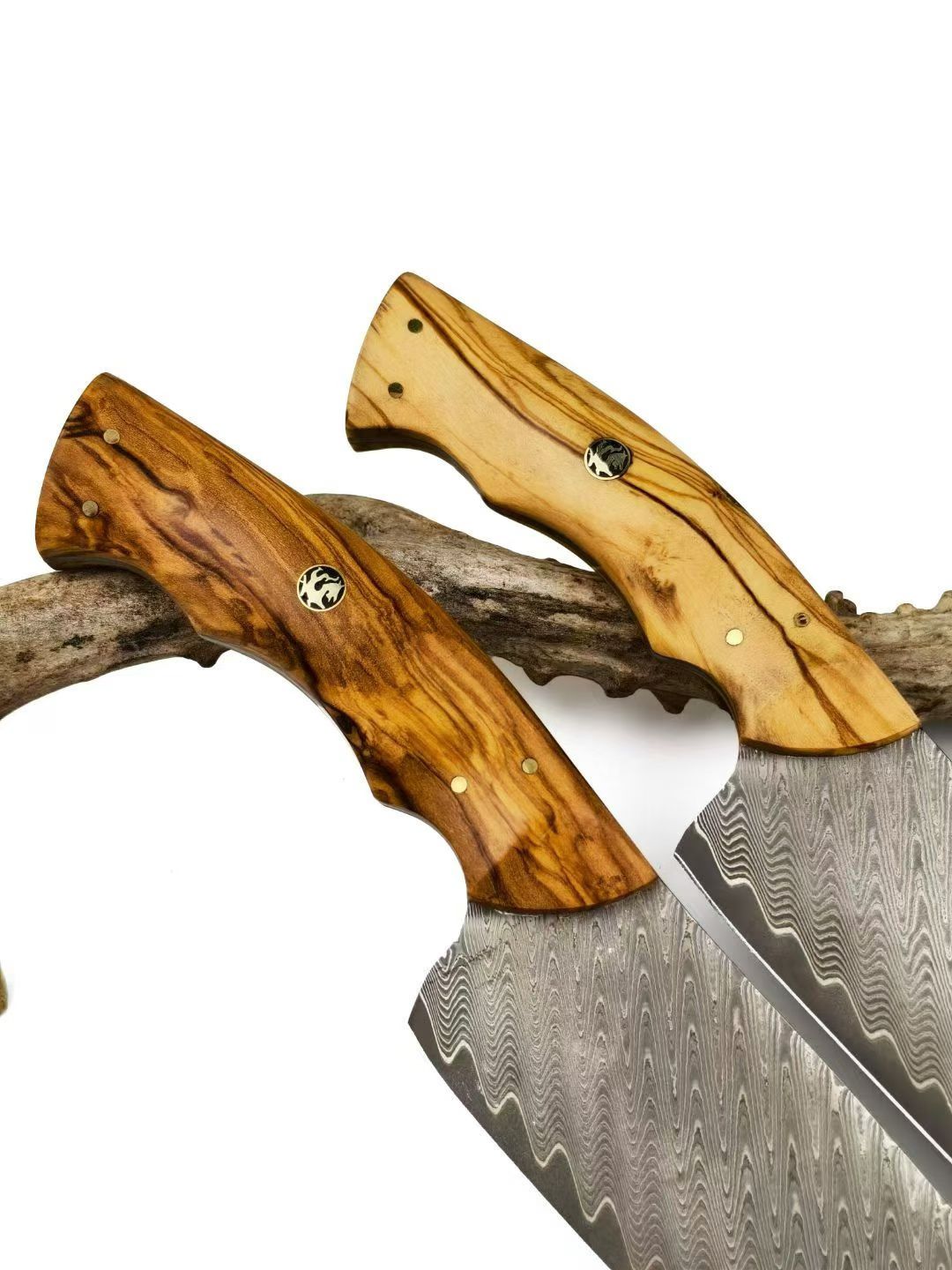 8" VG10 Damascus Chef Knife – Hand-Forged Powder Steel, Olive Wood Handle - AK-DC1042