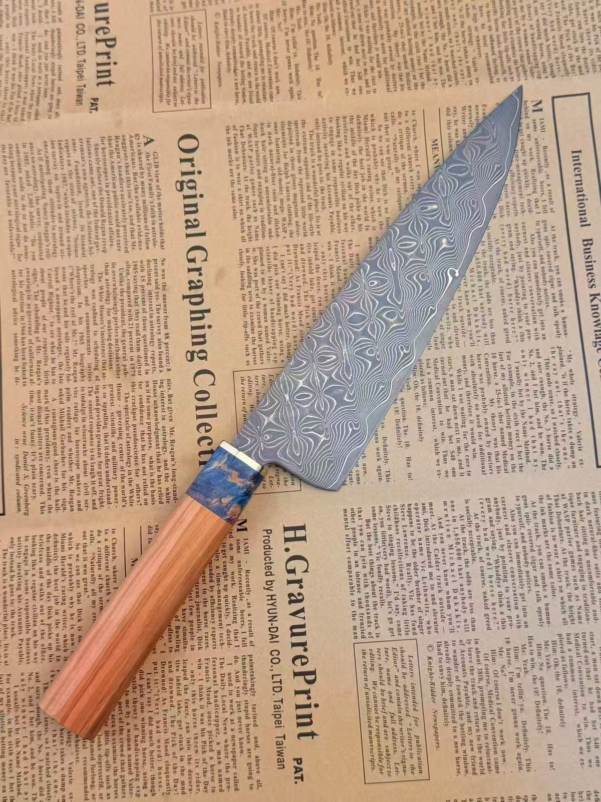 8-Inch Chef Knife Kiritsuke Powder Metallurgy VG10 Damascus Steel, Stabilized Olive Wood Handle - AK-DC1078