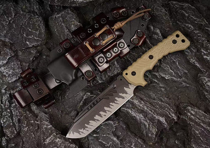 Heavy-Duty Outdoor Machete – Z-Wear & CTS-XHP Powder Steel, Full Tang, Kydex & Leather Sheath - AK-HT1035