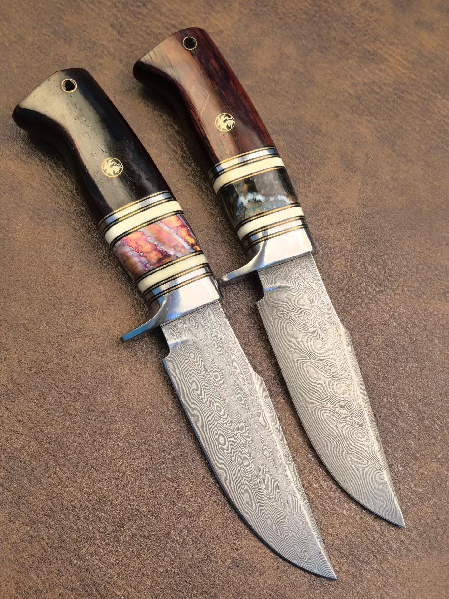 Handcrafted Damascus Steel Bowie Knife - AK-HT1054