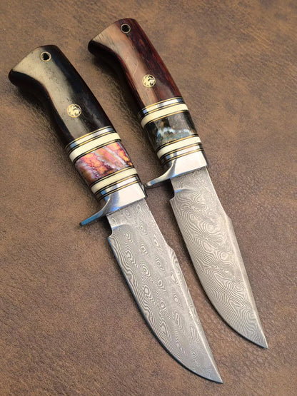 Handcrafted Damascus Steel Bowie Knife - AK-HT1054