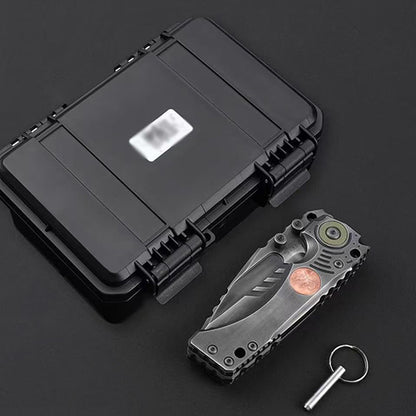 Heavy-Duty Handmade Tactical Folding Knife VG10 Steel Titanium Handle - AK-HT1021