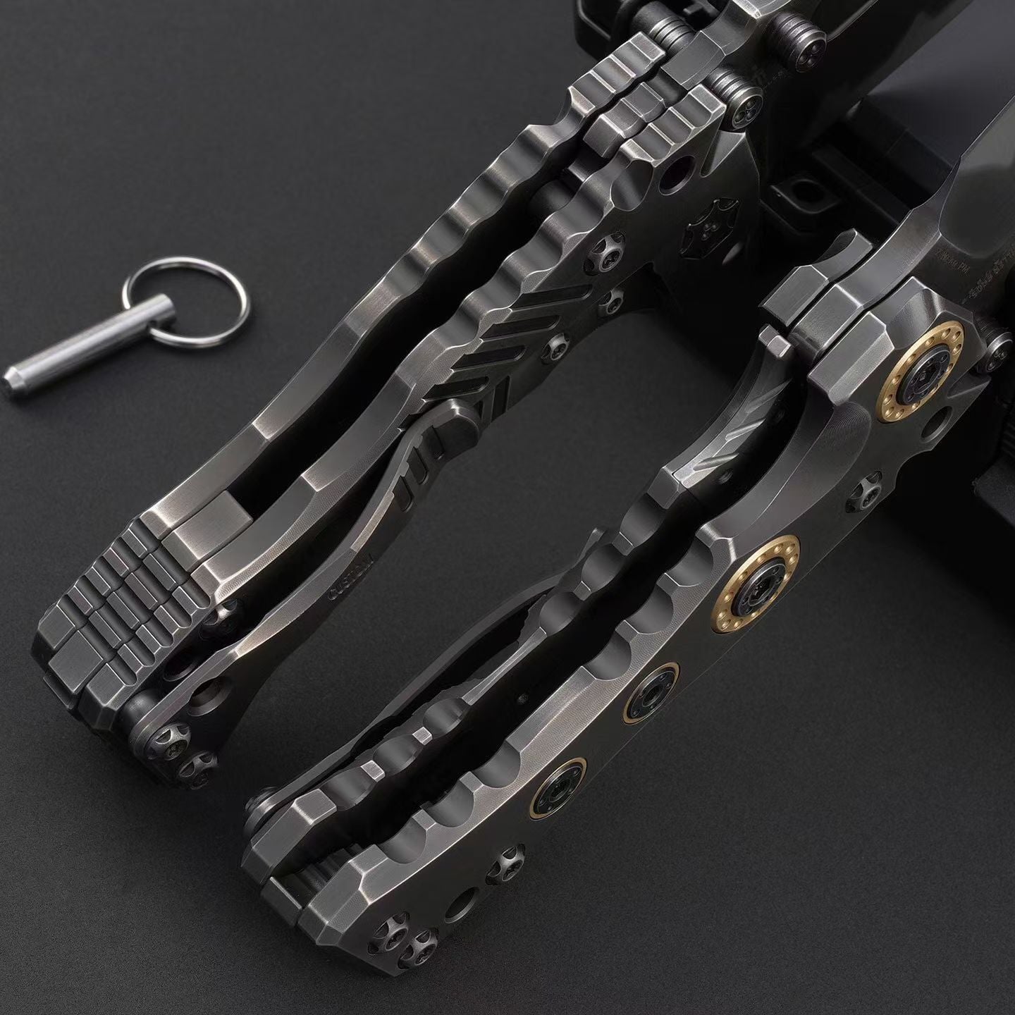 Heavy-Duty Handmade Tactical Folding Knife Z-Wear Powder Steel Titanium Handle - AK-HT1023