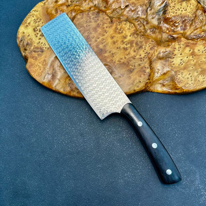 3-Piece Damascus Kitchen Knife Set – Chef Knife, Nakiri & Cleaver, Ebony Wood Handles - AK-DS1045