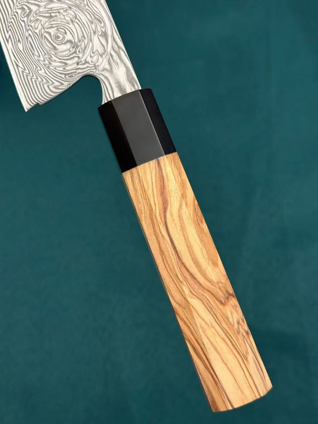 Hand-Forged VG10 Damascus Kitchen Kiritsuke Knife Chef's Knife Olive Wood & Black Buffalo Horn Handle - AK-DC1076
