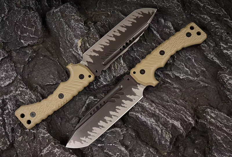 Heavy-Duty Outdoor Machete – Z-Wear & CTS-XHP Powder Steel, Full Tang, Kydex & Leather Sheath - AK-HT1035