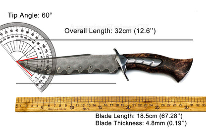 Hand Forged Damascus Steel Hunting Knife Bowie Survival Fixed Blade Full Tang- AK-HT0779-N