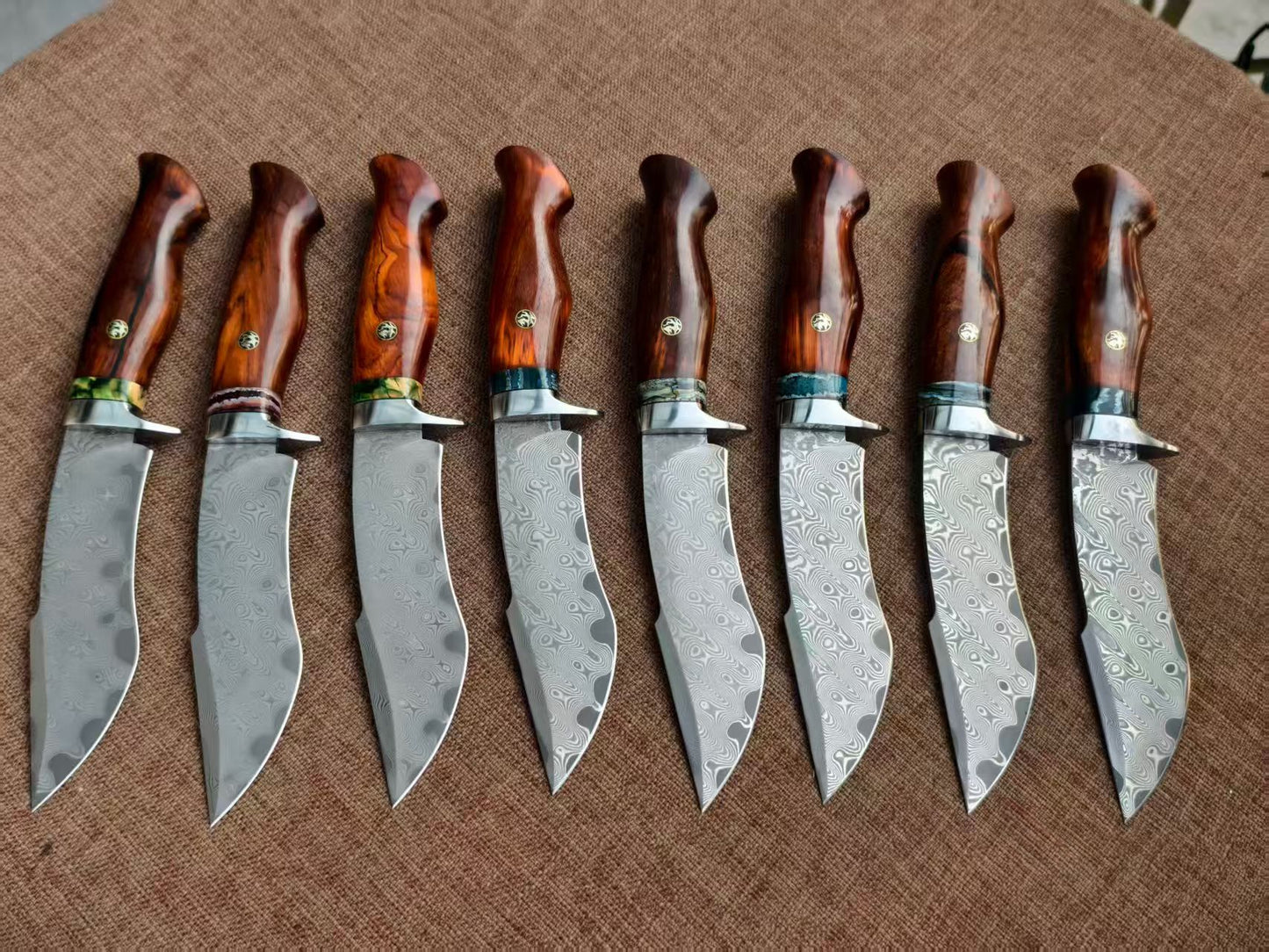 Handmade VG10 Damascus Hunting Knife Fixed Blade Rescue Survival Gear Tactical Bowie - AK-HT0516-B