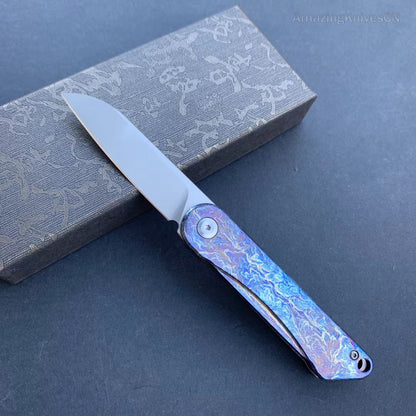 M390 Blade Folding Knife Pocket Knife Titanium Handle - AK-HT0944