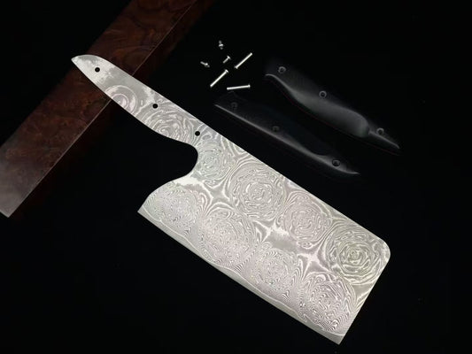 67-Layer Damascus Cleaver Knife – Full Tang, G10 Handle, Limited Stock - AK-DL1044