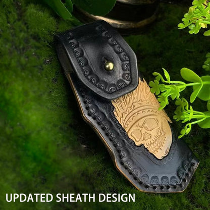 Handmade Japanese SKD-11 Steel Folding Outdoor Pocket Knife w/ Camel Bone Handle - AK-HT0836-B
