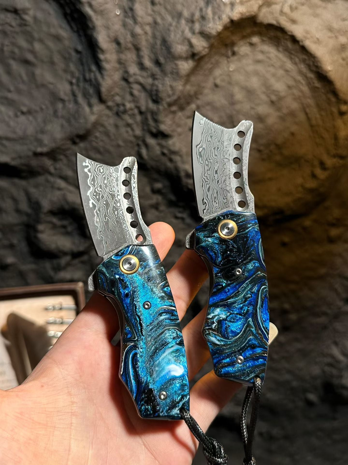 Handcrafted 75-Layer Damascus Folding Knife Tanto Point - AK-HT1059