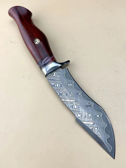 Handmade VG10 Damascus Hunting Knife Fixed Blade Rescue Survival Gear Tactical Bowie - AK-HT0516-B