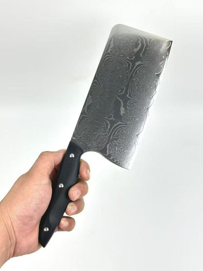 67-Layer Damascus Cleaver Knife – Full Tang, G10 Handle, Limited Stock - AK-DL1044