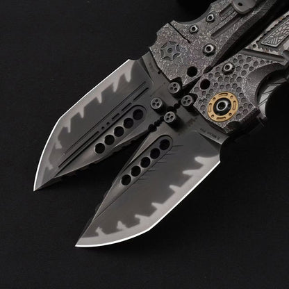 Handmade Z-Wear Ultra Heavy-Duty Folding Knife – Labyrinth Inspired Design - AK-HT1040