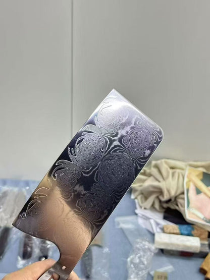 67-Layer Damascus Cleaver Knife – Full Tang, G10 Handle, Limited Stock - AK-DL1044