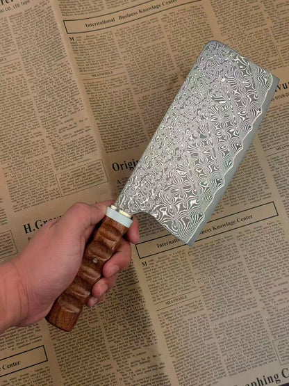 67-Layer Damascus Kitchen Knife with VG10 Core – HRC 60–61, One-Piece Construction, G10 & Desert Ironwood Handle - AK-DL1071