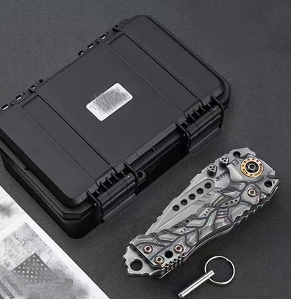 Handmade Z-Wear Powder Steel Folding Knife Titanium Handle Heavy Duty - AK-HT1025