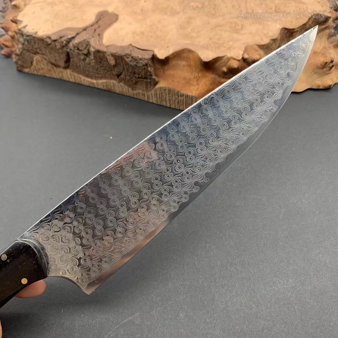 Damascus Steel Rose Pattern Chef's Knife - AK-DC0918