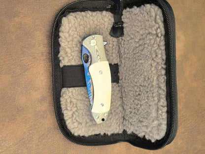Hand-Forged Feather Damascus Folding Knife with Bone Handle - AK-HT1060